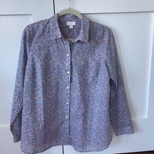 J Jill Print Blouse Size Small